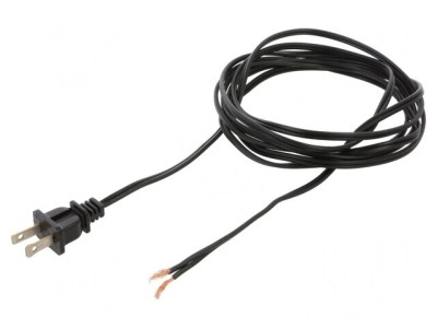 Cablu Alimentare 2x18AWG NEMA 1-15 2.7m Negru 10A foto