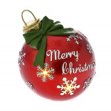 Xmas Red Ball din rasina cu LED 12 cm x 13 cm