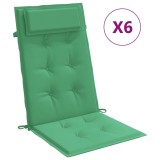 Cumpara ieftin Perne scaun cu spatar inalt, 6 buc, verde, tesatura Oxford