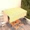 Copertină retractabilă automat cu stor, galben&amp;alb, 5x3 m