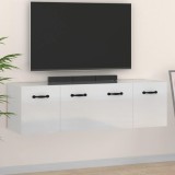 VidaXL Dulapuri de perete 2 buc. alb extralucios 80x36,5x35 cm lemn
