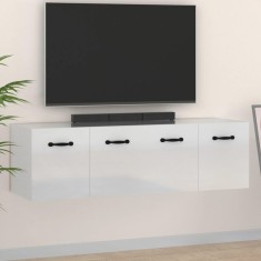 vidaXL Dulapuri de perete 2 buc. alb extralucios 80x36,5x35 cm lemn