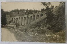 VIADUCT IN DEFILEUL JIULUI , CARTE POSTALA ILUSTRATA , 1940 foto