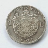 Moneda 1 leu 1900 argint Rom&acirc;nia