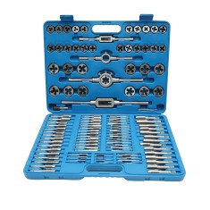 Trusa tarozi si filiere metrice M2-M18 110 piese Breckner Germany, tarozi conici/intermediari, filiere 25/38 mm, manere M3-M12 si M6-M20, adaptor