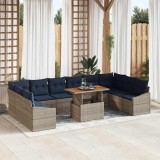 vidaXL Set de canapele pentru grădină 11 pcs Gri Rattan poli 3358628