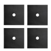 Set 4 folii protectie aragaz, PARAFASA, Fibra de sticla/PTFE, Termorezistent, 27x27 cm, Negru