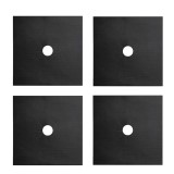 Set 4 folii protectie aragaz, PARAFASA, Fibra de sticla/PTFE, Termorezistent, 27x27 cm, Negru