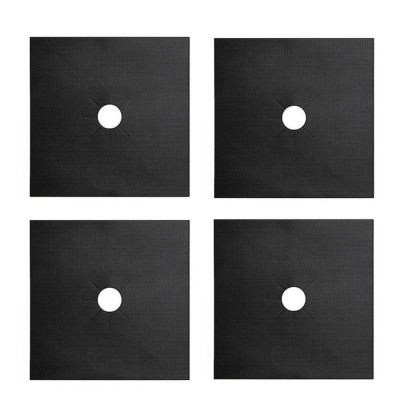 Set 4 folii protectie aragaz, PARAFASA, Fibra de sticla/PTFE, Termorezistent, 27x27 cm, Negru foto