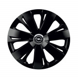 Set 4 capace roti Negre Cu Inel Cromat Energy pentru gama auto Opel, R16