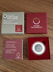 Moneda Argint Niob 25 EURO Austria 2019 - Inteligenta Artificiala foto
