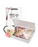 Cumpara ieftin Set Cadou Esarfa Twill Florala cu Inel Asortat