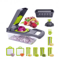 Razatoare Multifunctionala, 9 Piese, Legume si Fructe, Lame Inox