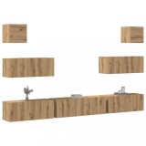 VidaXL Set dulap TV 7 piese montat pe perete Stejar artizanal