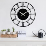 Cumpara ieftin Ceas de perete decorativ din metal Enzoclock Negru 48x48 cm