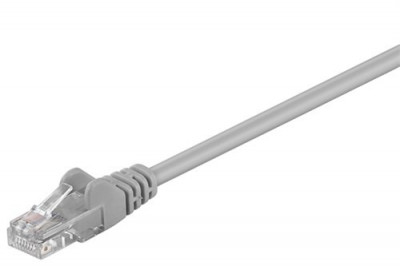 Cablu de retea U/UTP Goobay, cat5e, patch cord, 1m, gri foto