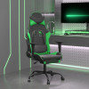 Scaun de gaming cu suport picioare negru/verde, piele ecologica GartenMobel Dekor, vidaXL