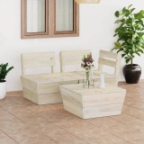 Cumpara ieftin Set mobilier de grădină paleți, 3 piese, lemn de molid tratat