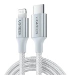 Cablu UGREEN US304 USB-C la Lightning 1.5 m PD 3A MFi 480 Mbps Argintiu