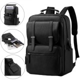 Rucsac multifunctional Versatyx&reg;, Exterior piele PU, Ideal pentru laptop, birou sau calatorii, Impermeabil, Buzunare multiple, Inchidere cu fermoar, B