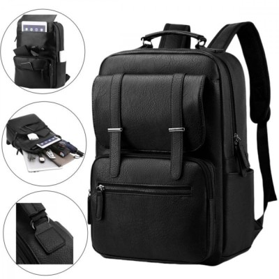 Rucsac multifunctional Versatyx&amp;reg;, Exterior piele PU, Ideal pentru laptop, birou sau calatorii, Impermeabil, Buzunare multiple, Inchidere cu fermoar, B foto