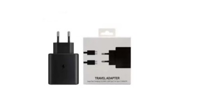 Incarcator retea Super Fast Travel Charger, 45W, USB-C + cablu USB C to USB C, 5A pentru Samsung, Negru, Blister foto