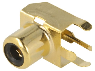 Conector RCA mamă 90&amp;deg; aurit pentru PCB foto