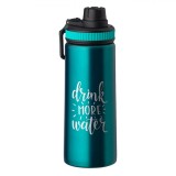 Bidon Apa Inox Turcoaz Mat - Cantitate 700ml - Provocare: Bea mai multa apa