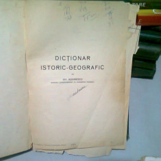 DICTIONAR ISTORIC GEOGRAFIC - GH. ADAMESCU