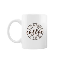 Cana alba personalizata, It's always coffee time, INOVATIX&reg;. 330ml