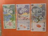 Bancnota 1 leu + 5 lei + 10 lei 2005(2005 )UNC +++
