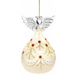 Ornament brad Craciun Inger sticla multicolora cu led III &Oslash; 6,5 cm x 10,5 H