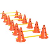 PawHut Set de Agilitate pentru C&acirc;ini 6 Piese, Parcurs de Obstacle cu &icirc;nălțime reglabilă și geantă de transport, Portocaliu | Aosom Romania