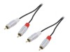 Cablu RCA 2x Mufe Aurite Negru 0,5m