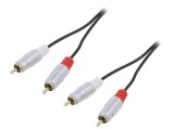 Cablu RCA 2x Mufe Aurite Negru 0,5m