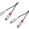 Cablu RCA 2x Mufe Aurite Negru 0,5m
