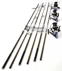 Set 3 Lansete FL Pokee F1 Carp 3.90M Cu Mulinete Ultra Long Cast 15 rulm foto