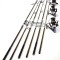 Set 4 Lansete FL Pokee F1 Carp 3.90M Cu Mulinete Ultra Long Cast 15 rulm