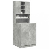 vidaXL Dulapuri Masina Spalat Rufe 2 buc Gri Beton Lemn 70.5x71.5x181.5cm Superior+Inferior