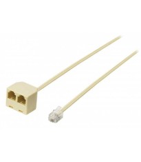 Splitter RJ11 tata - 2x RJ11 mama 2m crem Valueline foto