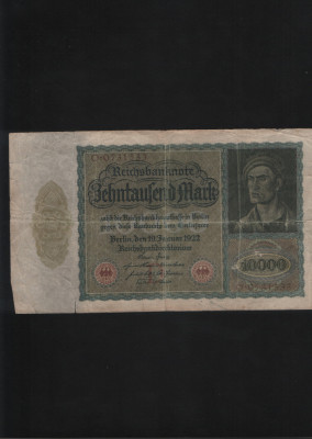 Germania 10000 mark marci 1922 seria0731533 uzata varianta mare foto