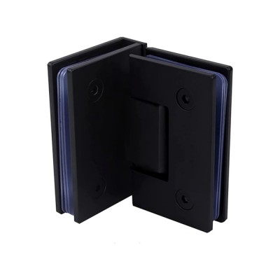 Balama inox, usa sticla, cabina dus, prindere sticla-sticla 90 grade, culoare negru foto