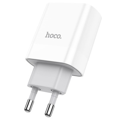 Incarcator Retea USB HOCO C80A, 1 X USB - 1 X USB Tip-C, 20W, Quick Charge - Power Delivery, Alb foto