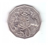 Moneda Australia 50 cents/centi 1972, stare foarte buna, luciu, curata