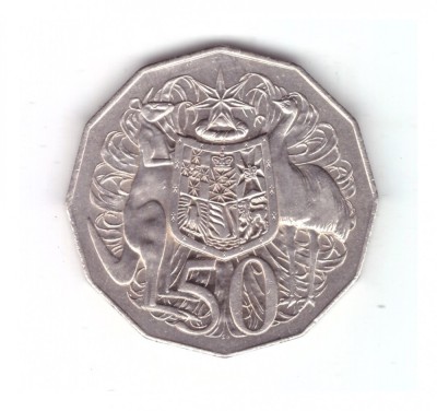 Moneda Australia 50 cents/centi 1972, stare foarte buna, luciu, curata foto