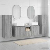 Cumpara ieftin Set dulap baie 5 buc. Sonoma gri 136 x 35 x 80 cm