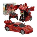 Mașină de jucărie transformabilă cu telecomandă Revolt Robot Racer, roșu