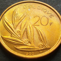 Moneda 20 FRANCI - BELGIA, anul 1982 * cod 4262