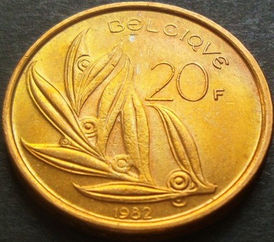 Moneda 20 FRANCI - BELGIA, anul 1982 * cod 4262 foto