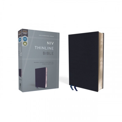 NIV, Thinline Bible, Bonded Leather, Navy, Red Letter Edition foto